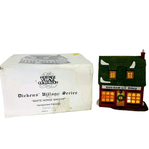 Dept 56 White Horse Bakery Dickens Village VTG 1988 Heritage Collection Cord Box - Picture 2 of 15
